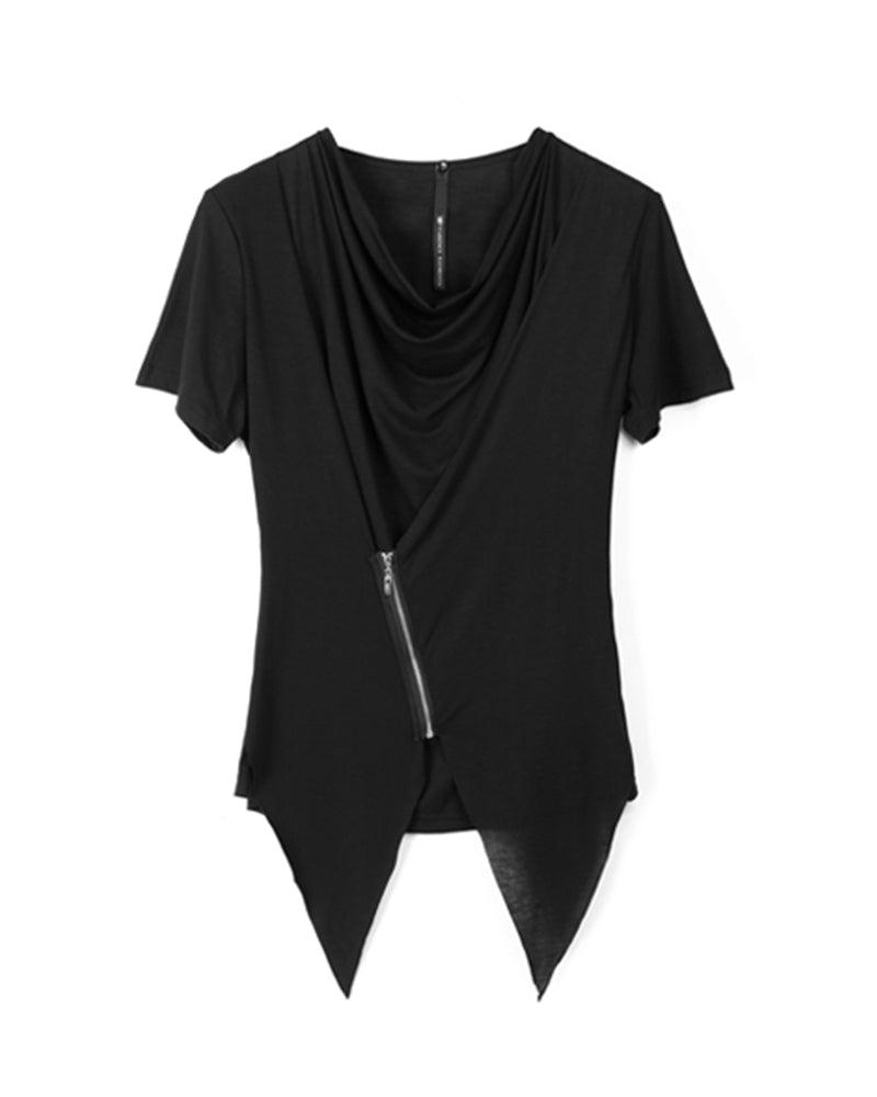 Japanese Techwear Irregular Zipper T-Shirt