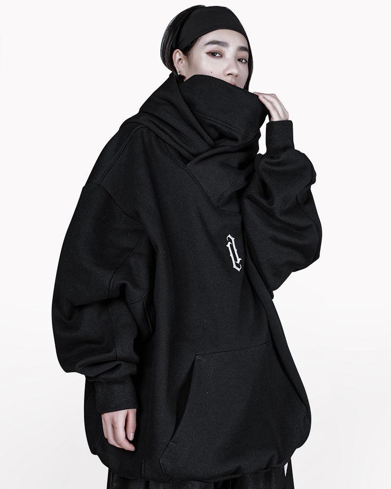 Techwear Unisex Turtleneck Scarf Mask Hoodie