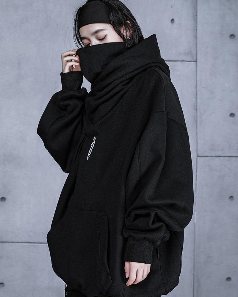 Techwear Unisex Turtleneck Scarf Mask Hoodie