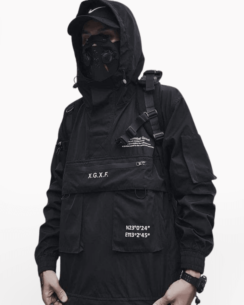 Techwear Streetwear Big Pocket Hooded Jacket