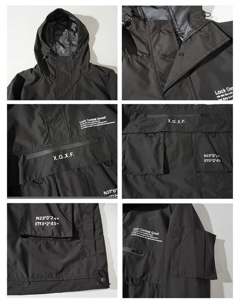 Techwear Streetwear Big Pocket Hooded Jacket