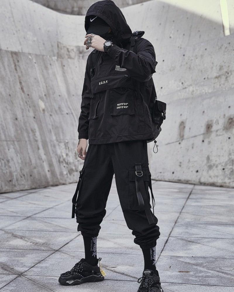 Techwear Streetwear Big Pocket Hooded Jacket