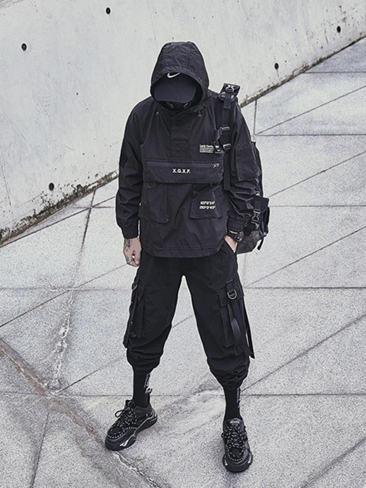 Techwear Streetwear Big Pocket Hooded Jacket
