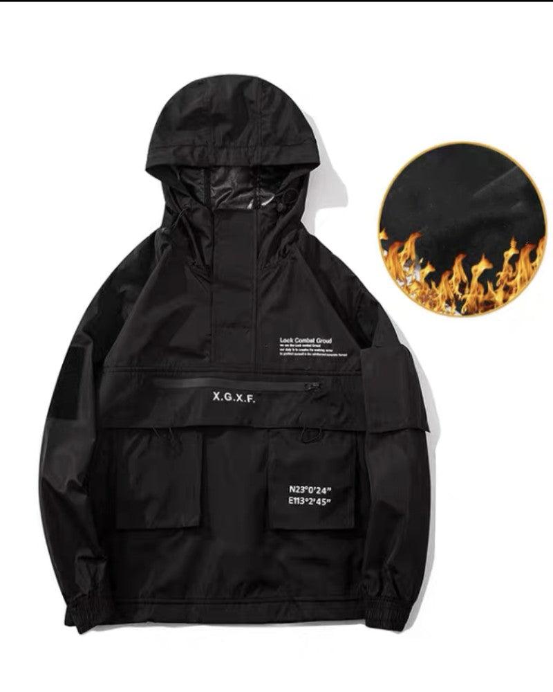 Techwear Streetwear Big Pocket Hooded Jacket